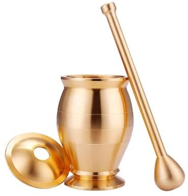 Set pestello e mortaio Macinini in rame Tritacarne Macinazione Sale Pepe Noce moscata Cannella Cioccolato Pasta di erbe Grani Riso (Un colore tipo 4)