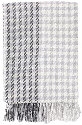 REPALY Schal Damen 1 Stück Kaschmir Schal Aus Imitation Für Damen Herbst Winter Quaste Getäfelt Karierter Schal Warmer Hals Lila