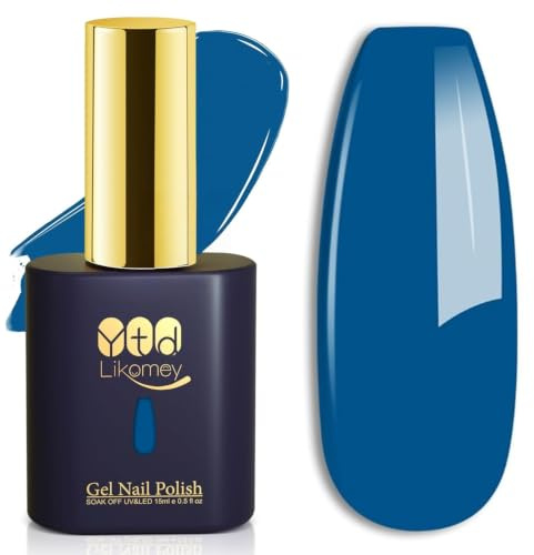 YTD Likomey Smalto Semipermanente per Unghie in gel,15ml Blu Foschia UV LED Smalti Semipermanenti Professionale Manicure Gel