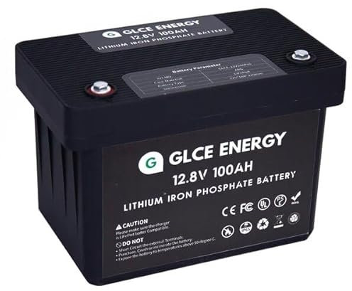 GLCE Energy 12V 100Ah LiFePO4 Batterie, 4000-15000+ Zyklen, verbessertes 100A BMS, 1280Wh Lithium Akku, für Solaranlage Wohnmobil, Solarspeicher, Camping