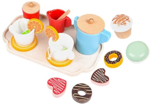 Abaodam Jouets pour Heure du Thé Jeu De Simulation De Dessert Maison De Jeu avec Théière Tasses Et Supports