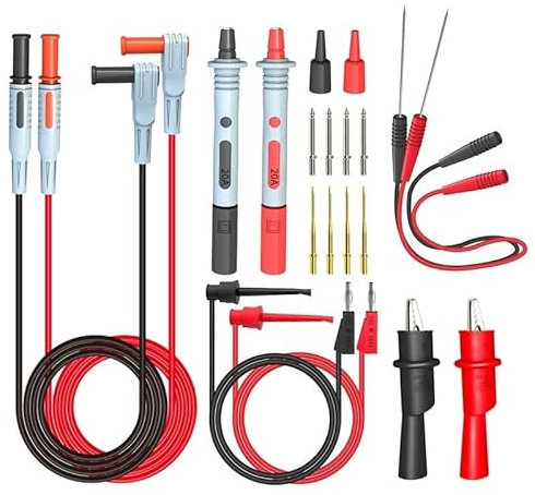 UAMOU Kit de fils de Test multimètre P1308B + 1046, avec fiche banane/crochet de Test, sonde de perforation de câble, aiguille remplaçable, pince crocodile Cheerfully