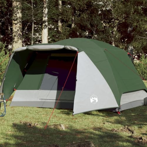 Annlera Campingzelt 6 Personen Grün Familienzelt Groß Wasserdicht Camping Zelt Großes Zelt Campingzelt für Festival inkl. Vordach & Boden 412x370x190 cm