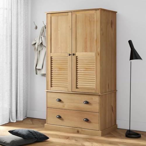 Willood Eleganter Schlafzimmer- Wohnzimmerschrank Kleiderschrank VIGO 90x55x176 cm Massivholz Kiefer
