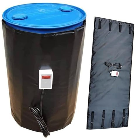 GTANND IBC Drum Heater, 0~150℃ Temperature Controller, Oil Drum Heater, Ibc Drum Heating Blanket, For Instruments Tanks Grease Keg,Waterproof Insulation,Black-200L