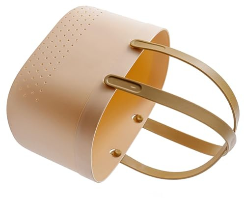 Beufee Cesta para carrito de ducha, organizador con asa, carrito de ducha portátil, soporte para juguetes de baño, cesta de almacenamiento de plástico reutilizable con orificios de (Pink)