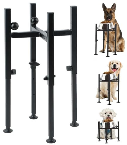 Zoyiancy Raised Dog Bowl Stand with 10-15 Degree Tilted, 3 Adjustable Heights 6.5-10.5 Wide Single Elevated Bowls Metal Pet Feeding Station for Small Medium Large Cats