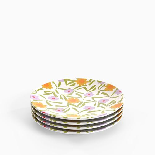TervisHome Melamine Salad Plates - Set of 4 | Enchanted Garden Collection | Durable Stoneware-Like Quality, Dishwasher Safe, Perfect for Indoor and Outdoor Use