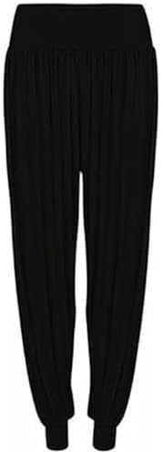 ANZEE Girls Harem Pants Ali Baba Trousers Casual Baggy Pant Sports Dance Elastic Yoga Kids Leggings Comfy Relaxed High Waist Trouser 3-13 Years (UK, Numeric, 13 Years, Plain Black)