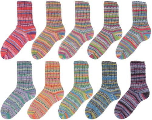 SUPERGARNE Sockenwolle mit Baumwolle Aktiv Cotton – 1000 g (10x100g), Strapazierfähig, Maschinenwaschbar, Made in Italy, Ideal für Socken und Strickprojekt (COOL)