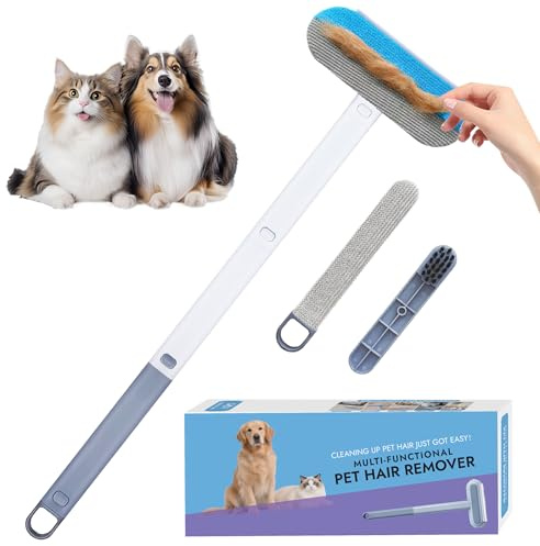 Pet Hair Remover for Furniture: Extra Long 23.2 Inch Reusable Pet Hair Removal Brush for Dog & Cat Hair, Effective on Couch, Carpet, Bedding, and Clothes, Gentle & Washable Design