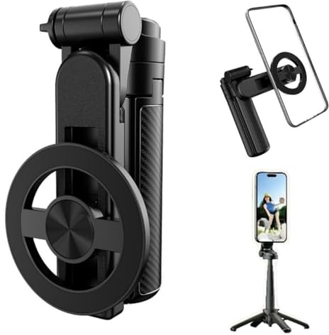 Bastone per selfie magnetico multifunzione 4 in 1, rotazione a 360 gradi, con telecomando wireless per telefono, portatile, da viaggio, stabile, treppiede per registrazione video