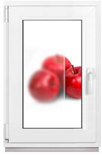 Framex Ventana de plástico para sótano, cristal esmerilado, 60 x 85 cm (600 x 850 mm), 2 compartimentos (32 mm), inclinación DIN izquierda (mango derecho)