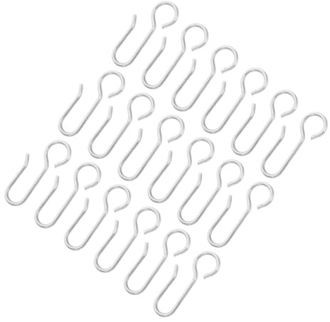 Didiseaon 50 pièces Crochets S Acier Inoxydable pour Rideaux Fixation pour Tringles et Câbles Adaptés Au Perçage Supports Résistants pour Accroche Rideaux