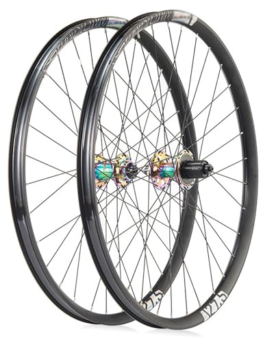 Laufradsatz Mit Scheibenbremsen 26 27,5 29 Zoll Mountainbike-Vorder- Und Hinterräder Dirt Jump Bikes/XC/AM 100/135 Mm Schnellspanner Aluminiumfelge 32H(Black Multicoloured,26in)