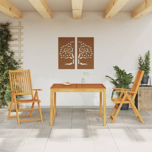 Frdhee Balkon Möbel, Gartenlounge, Loungesofa, 3 TLG. Garten Essgruppe Massivholz Akazie, Balkon Möbel Outdoor Für Innen- Und Außenbereich, Einfache Montage