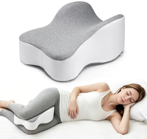 FUDUOXIAO Coussin de genou pour les personnes dormant sur le côté – Coussin ergonomique pour jambes avec design extra long, soutient les cuisses et les genoux, augmente le confort de sommeil, avec