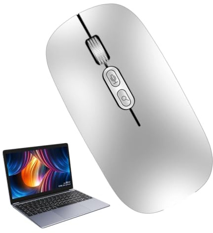 Souris Rechargeable 2,4 GHz Sans Fil Saisie Vocale IA Ergonomique | Avec 1600 , USB, Reconnaissance Vocale, Recherche, Saisie Et Traducteur De 28 Langues Compatible Avec PC et Ordinateur