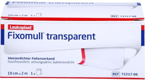 Fixomull transparent 10 cm x 2 m zur wasserdichten vollflächigen Fixierung von Wundauflagen, 1 St. Pflaster