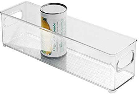 iDesign 75030 Fridge Freeze Binz Kühlschrankbox, stapelbarer Aufbewahrungsbehälter aus Kunststoff, durchsichtig Transparent