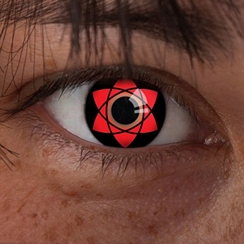 aricona Kontaktlinsen - Sharingan Kontaktlinsen Uchiha Sasuke - Farbige Kontaktlinsen ohne Stärke für Cosplay, Karneval, Fasching, Motto-Partys und Halloween Kostüme, 2 Stück