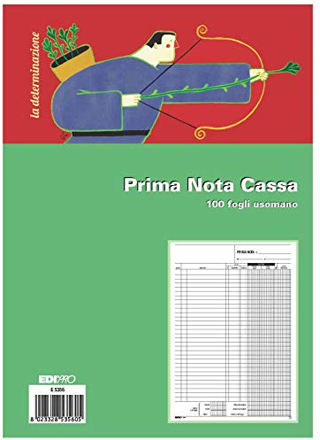EDIPRO - E5356 - Blocco prima nota cassa 100 fogli uso mano (entrata - uscita - IVA) f.to 29,7x22