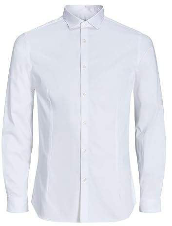 Jack & Jones Jjprparma Shirt L/S Noos Camicia, Bianco, XXL Uomo