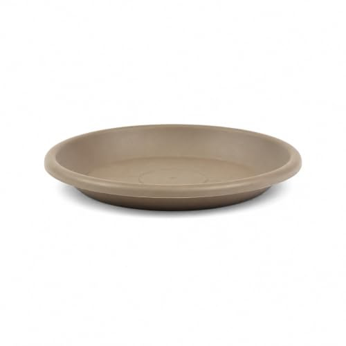 greemotion Soucoupe pour Pot de Fleurs Rond, Dessous de Pot de Fleurs en Plastique, Sous-pot pour Plantes, Plateau pour Pot de Fleurs Rond, Taupe