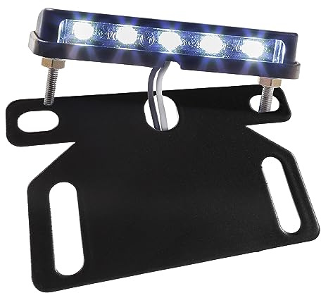 LED-Kennzeichenbeleuchtung Nice schwarz E-geprüft inkl. Halter zur Befestigung von Kennzeichenbeleuchtung Universal Motorrad Roller Nummernschildbeleuchtung Nummernschild