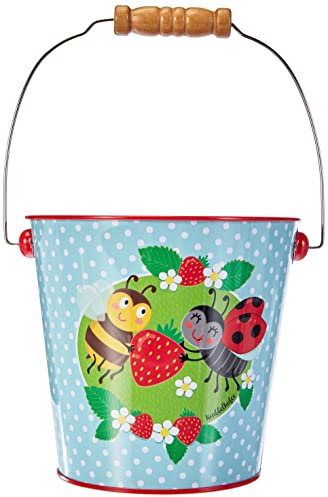 Moses 16114 Krabbelkäfer Eimer | Gartengerät für Kinder | Fassungsvermögen 1,3 Liter, bunt