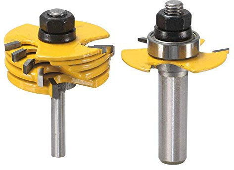 Bestgle Slot Cutter Router Bit Set, Adjustable 3 Wing 6 Kerf Woodworking Cutter Tool with 1/2-Inch Woodworking Cutter Tool 1/4, 3/16, 5/32, 1/8, 3/32, 1/16 Cutting Widths