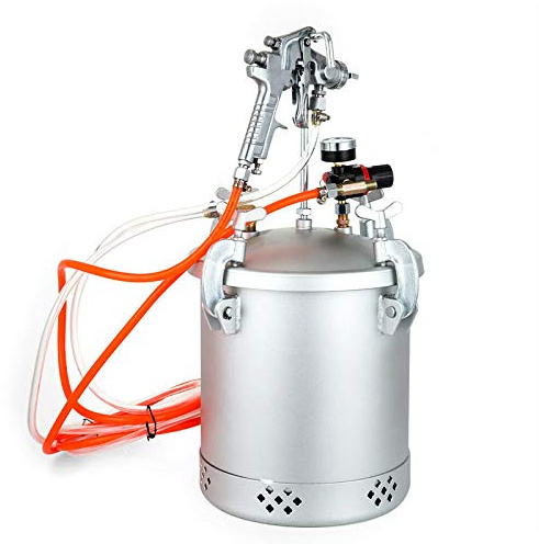 Pistolet à peinture avec réservoir sous pression de 10 l - Buse de 3,0 mm - Réservoir avec régulateur d'air et soupape de sécurité - Pression de fonctionnement de 45 à 60 PSI
