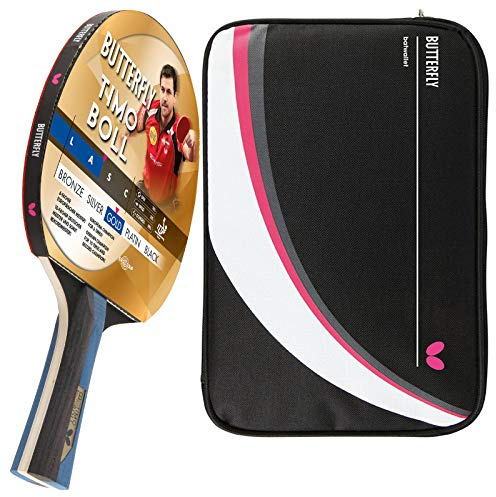 Butterfly® Timo Boll Gold Tischtennisschläger | Tischtennis Racket Bat TT Profi Wettkampfschläger für geüpte Spieler | hohe Qualität | ITTF zertifizierter Pan Asia Belag | konkave Griffform