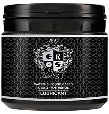 EROS Double Action Gleitmittel mit CBD und Panthenol auf Wasser-Silikonbasis (500 ml)