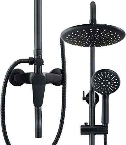 JSMY Duschsystem Regendusche, Duschsäule Set für Bad mit Überkopfbrause Handbrause Brausegarnitur aus Messing Duschgarnitur