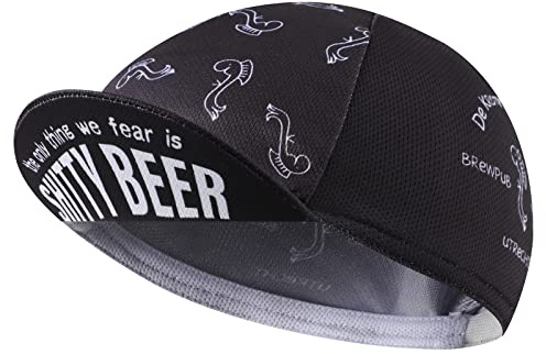 Bikingbros Black Cycling Cap - Polyester Funny Cycling Hat-Under Helmet - Cycling Helmet Liner Breathable&Sweat Uptake