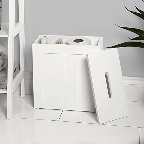 Homme Concept - White Bathroom Storage Box - Multi-Purpose Organiser - Compact Floor Cabinet for Bathroom Cleaning Products and Toilet Paper