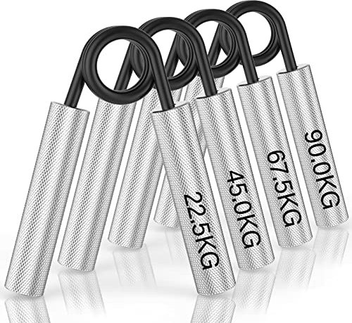ZEAGUS Handtrainer Unterarmtrainer 4er-Pack, 22.5KG-90KG Metall Fingertrainer, Rutschfester Griffkraft Trainer, Hochbelastbares Handgriff für Muskelaufbau und Hand-Rehabilitationsübungen