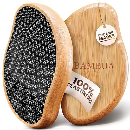 BAMBUA Hornhautentferner - [100% Anti-Hornhaut Effekt] Hornhaut Entfernen Fuß - Zur Fußpflege für schöne Füße - Effektives Nano Glas - Professionelle Pediküre - Premium Bimsstein Fußpflege (Schwarz)