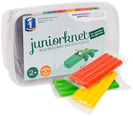 Feuchtmann JUNiORKNET Maxi | Knetset 14 x 35g weiche Kinderknete in Stangen | vegane glutenfreie Spielknete | Nicht trocknende Knete | ungiftige Modelliermasse Kinder | ab 2 Jahren