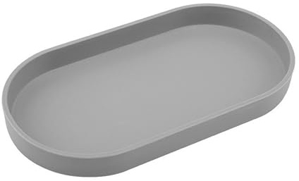 VCREATC Graues kleines Tablett (25,4 cm), ovales Tablett für Küchentheke, Badewanne, Badezimmer, Schminkartikel, Arbeitsplatten-Organizer, Kaffee-Zubehör, Bar, Serviergewürze, Salz und Pfeffer, Seife, | Kleines Serviertablett für Gewürze, Salz und Pfeffer, Seife, Küchentheke, Badezimmer-Schminkartikel, Bar, Kaffee-Zubehör