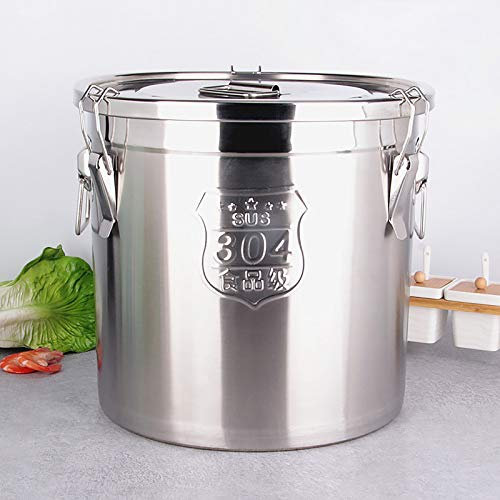 HarBin-Star Contenitore ermetico per alimenti in acciaio inox, da 6 l, per cereali da cucina, in acciaio inox, con coperchio