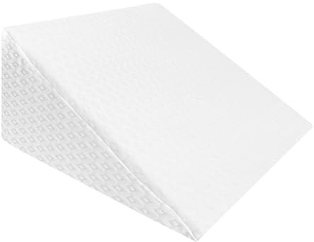 Acomoda Textil – Almohada de Lectura en Forma de Cuña para Sofá y Cama. Cojín de Espuma Desenfundable para Leer o Trabajar con Ordenador Inclinando la Espalda Acostado de Color Blanco 60x50x30 cm.