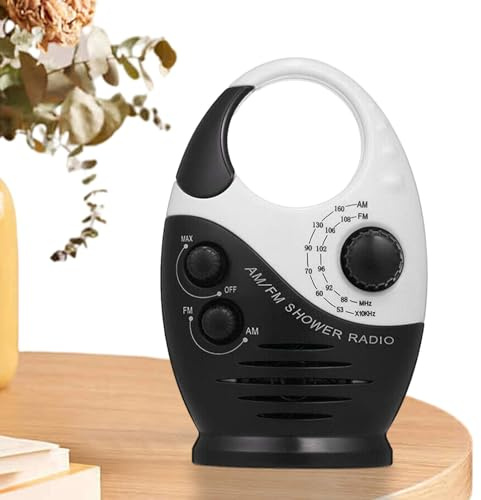 mingchengheng Duschradio,Wasserdichter -Lautsprecher für AM FM - Tragbares Radio, Leichter -Lautsprecher für Dusche, Badezimmer, Outdoor,