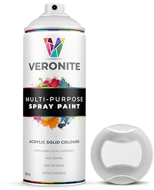 Veronite® Matt White Spray Paint 400 ml | Wood, Metal, Plastic | Multi-Purpose | Scratch/Impact Resistant | Excellent Coverage & Adhesion | RAL 9010