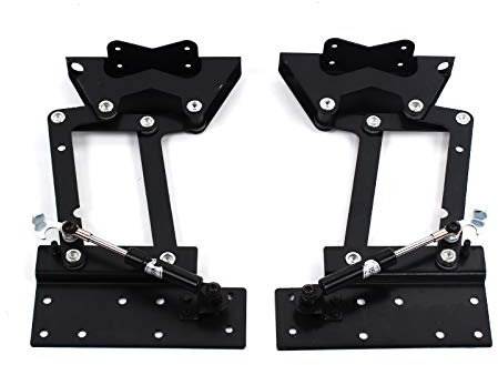 Schwarz 2 Stück Stahl Scharniere, Hubscharnierfedern Klappbar Möbelscharnierfeder Klapp Lift Up Feder Scharniere Lift Up für Couchtische, Tragfähigkeit 35 kg