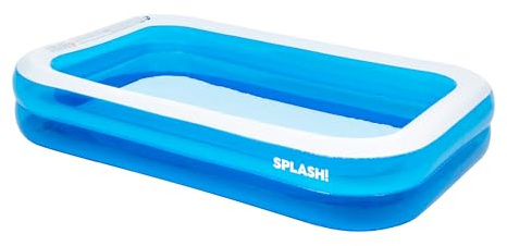 SPLASH! 8.5ft Inflatable Swimming Pool - Quick Set Rectangular Inflatable Pool Garden with Durable Vinyl, Fast Inflation, Safety Valve, Hose Adaptor - Outdoor Paddling Pool for Kids and Adults