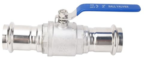 Kugelhahn aus Edelstahl 304, 2 Zoll, DN50, 1000 PSI, WOG-Pressanschluss, Kugelhahn mit Innengewinde und Vollem Anschluss für Wasser, Öl und Nicht Brennbares Gas, für die
