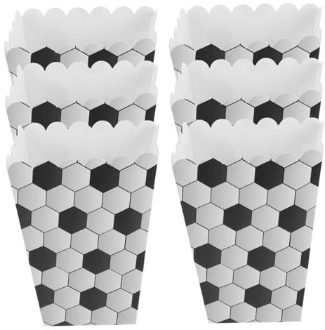 Abaodam 6 Uds. Decoraciones para Fiestas De Fútbol, ​​Cajas De Palomitas De Maíz, Cubo De Palomitas De Maíz, Caja De Patatas Fritas, Cajas De Palomitas De Maíz, Contenedores De Papel para