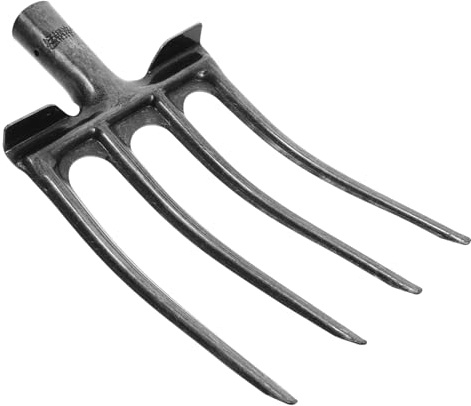 Sosoport Testa di Ricambio per Forca da Scavo Forca Denti in Acciaio per Giardinaggio Rastrello per Letame di Cavallo per Manutenzione